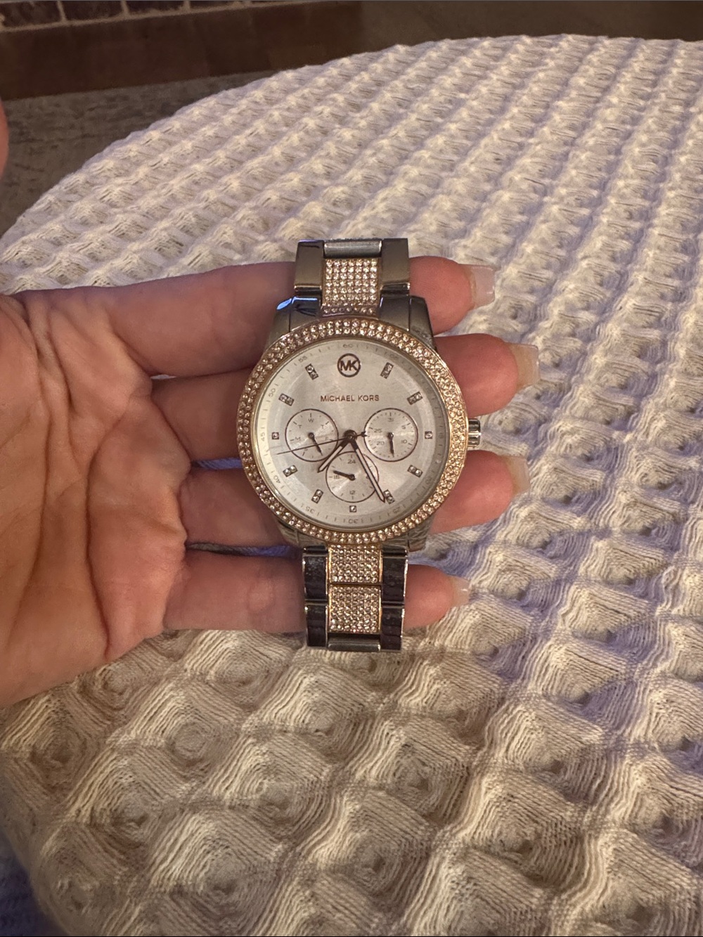 Michael Kors Rose Gold Crystal-Embellished Women's Bracelet Watch - Picture 2 of 6